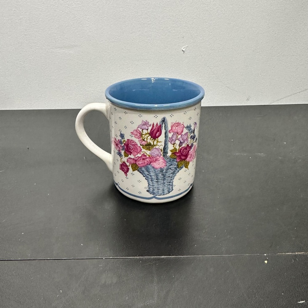 Marvelous Mugs Potpourri‎ Press Floral Basket Coffee Mug 1987 Korea